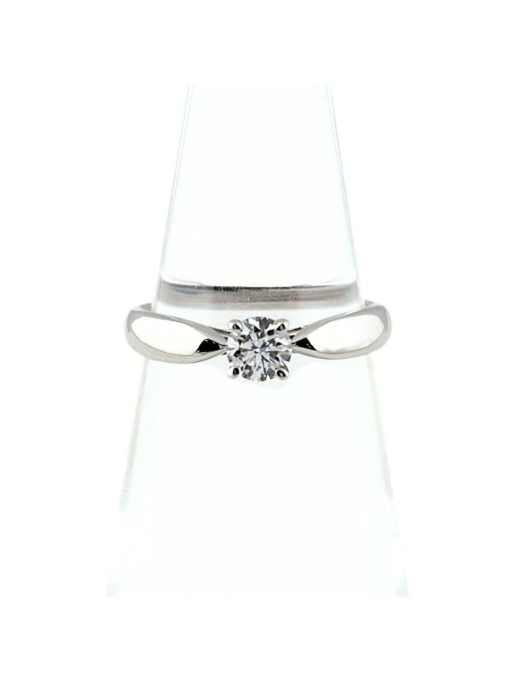 Tiffany & Co Harmony Diamond Ring Platinum Solitaire Pinky